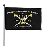 JIEYUN Us Navy Chief Navy Pride CPO Flags 4x6 Ft Yard Flag Indoor Decoration Banner with Grommets