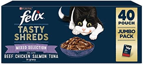 Felix Adult Wet Cat Food Mixed Selection in Jelly Beef, Chicken, Tuna, Salmon 120 x 100g Pouches