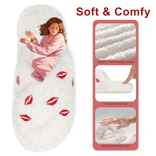 Image of GOEWY Fuzzy Open Toe Slippers for Women Cozy Memory Foam House Shoes Indoor | Cute Cross Band,Soft Faux Fur,Anti-slip Sole Outdoor,Machine-washable,Lightweight,Slip on Gifts for Women,Mom and Bridesmaid