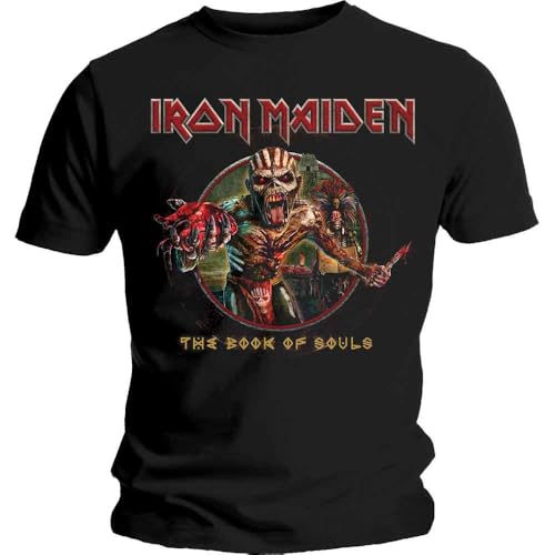 Rock Off officially licensed products Iron Maiden T Shirt Book of Souls Eddie Circle Band Logo Officiel Homme Noir Size XL