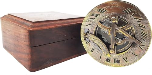 Brújula Náutica Vintage de Latón con Almanaque Solar miniatura 5