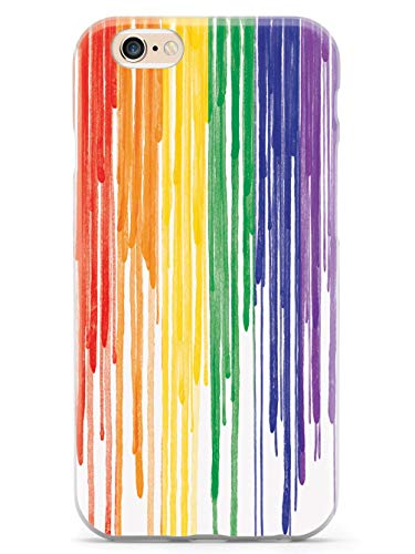 Inspired Cases - 3D Textured iPhone 6/6s Case - Rubber Bumper Cover - Protective Phone Case for Apple iPhone 6/6s - LGBT Pride Dripping Paint Flag