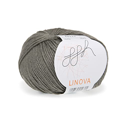 ggh Linova - 073 - Khaki - Cotton with Linen for Knitting and Crocheting