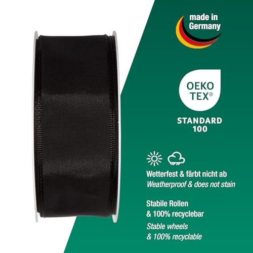 Halbach Seidenbänder Premium Gift Ribbon With Wired Edge, 40 mm Width, 25 m Length, Oeko-Tex 100 Certified Taffeta - Image 3