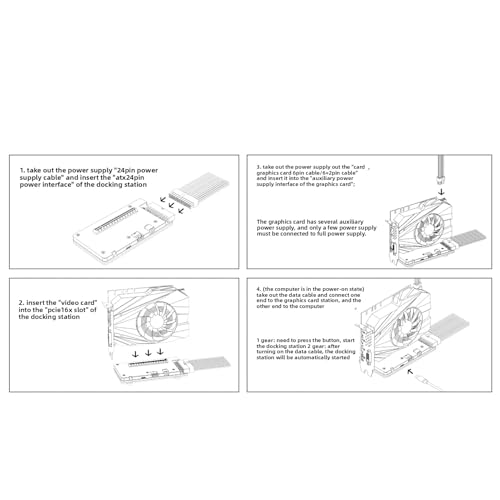Caja externa para GPU Pongnas con ranura PCIE 16X y cable USB4 1m miniatura 4