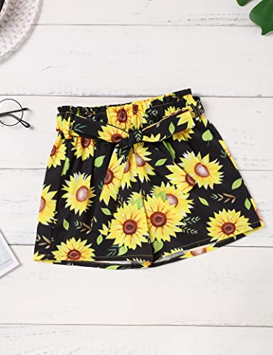 Image of Hipea Toddler Baby Girl Outfits Flower Tops Sleeveless Vest Shorts Headband Summer Clothes Set