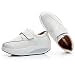 rismart Mujer Cuña Bucle Cómodo Linda Cuero Zapatillas Zapatos SN8787(Blanco,EU39.5)