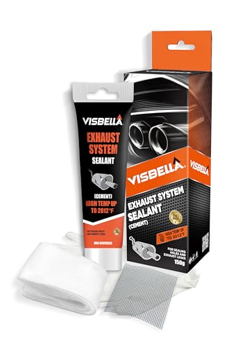 Visbella Auspuffreparaturpaste Auspuff Dichtmasse Hitzebeständig Auspuff Paste Hohe Gasdichtigkeit Auspuff Reparaturset für Autoschalldämpfer Endrohre Katalysatoren (Kasten gramm 150)