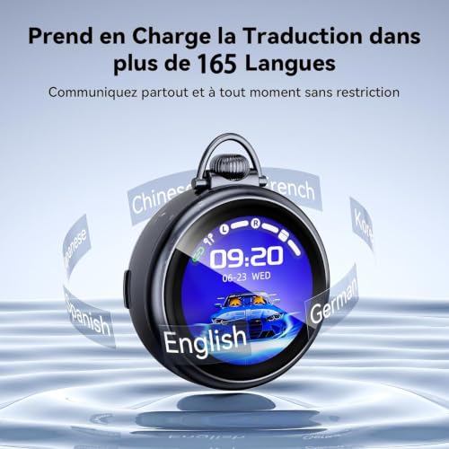 Yworlln NE71 Écouteur Traducteur Instantané,Oreillette Traduction 165+ Langues,Écouteurs Bluetooth sans Fil à Écran Tactile,Ecouteur Sommeil Casque Anti Bruit pour pour Affaires/Études,Noir – vue 2