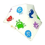 White Funky Aliens Bandana Bib