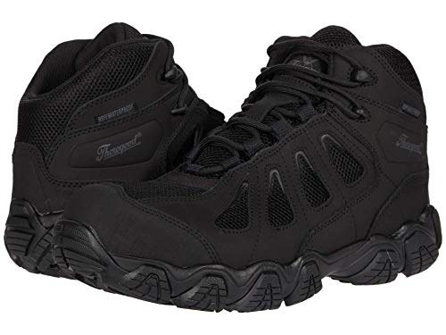 Thorogood Crosstrex Mid Waterproof Hiking Boots For Men - Lightweight Black Leather And Mesh With Toe, Comfort Insole, And Athletic Traction Outsole, Black/Grey - 13 W #TOP3