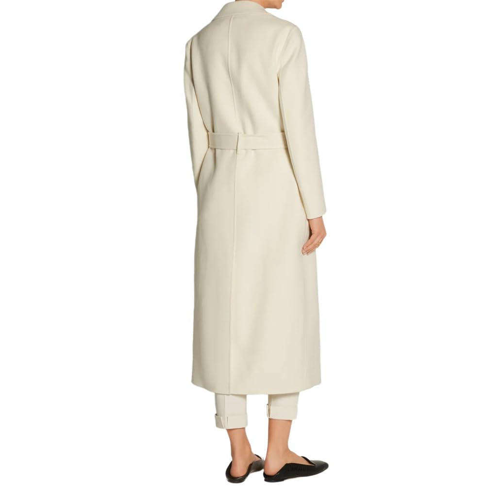 Vsadsau Abrigo largo de invierno X para mujer, abrigo de lana con cinturón de cintura ajustable, abrigos sólidos