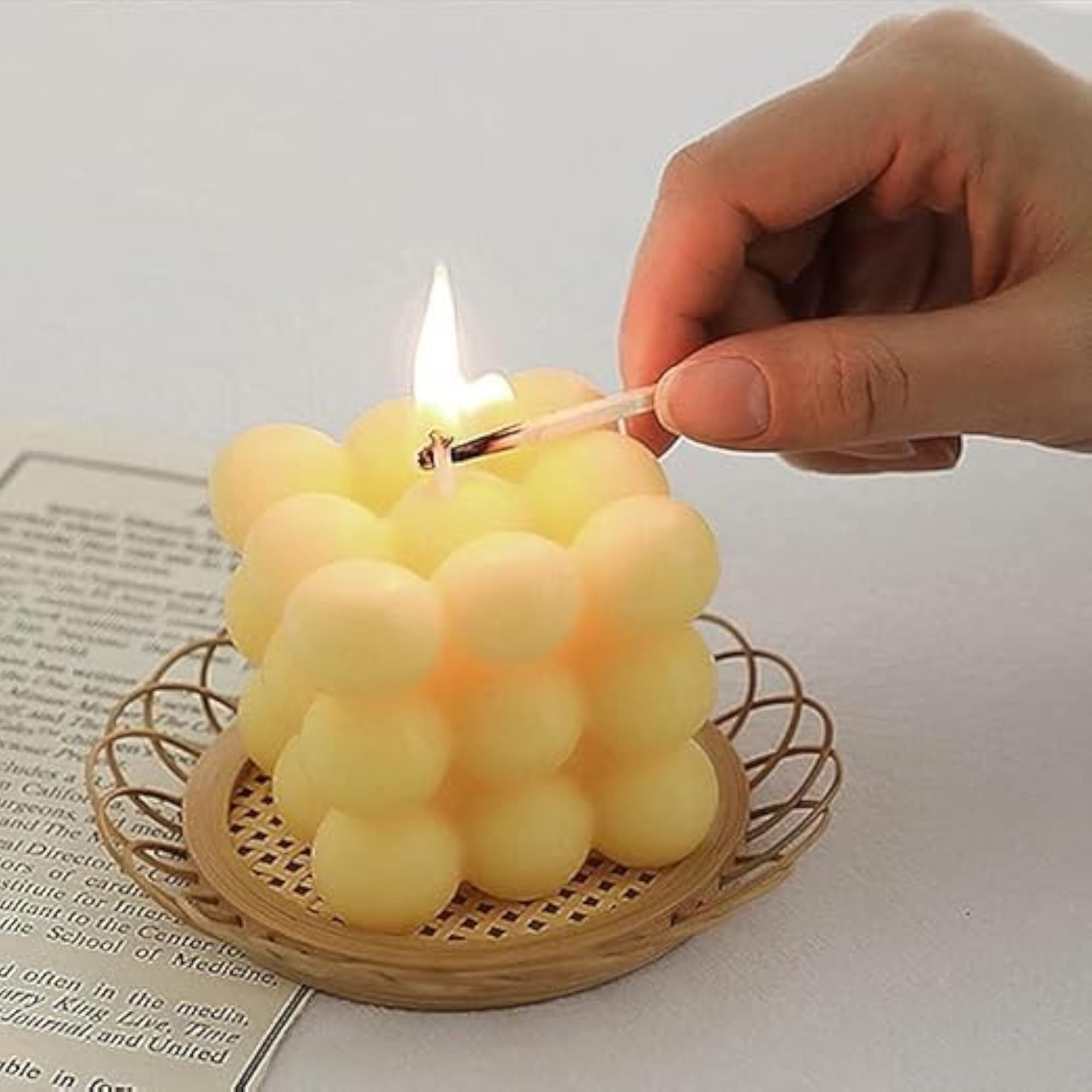 Scented Bubble Cube Candles, Aromatherapy Decorative Room Decor