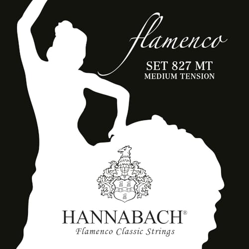 Hannabach Cuerdas para guitarra clásica Flamenco serie 827 Medium Tension juego completo Made in Germany - 827MT