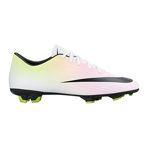 Nike Mens Mercurial Victory V Fg White/Black/Volt/Total Orange Soccer Cleat 8.5 Men US
