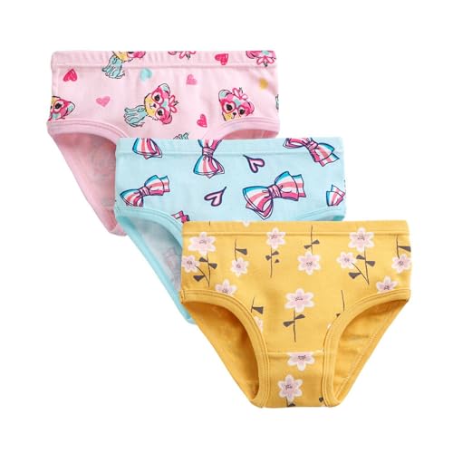 Slip Niñas 146 Niños Niñas Ropa Interior Lindo Estampado Calzoncillos Pantalones Cortos Pantalones Ropa Interior Trunks 3 Piezas (2) Niños Butt Ropa Interior Niña, amarillo, 18-24 meses