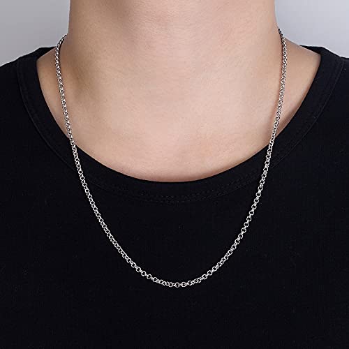 Italy Fashion Solid 925 Sterling Silver Necklace 3MM 18-28 inch Mariner Anchor Link Chain - Round O Link Cable Chain-Twist Link - Rolo Chain Unisex Jewelry Gift4