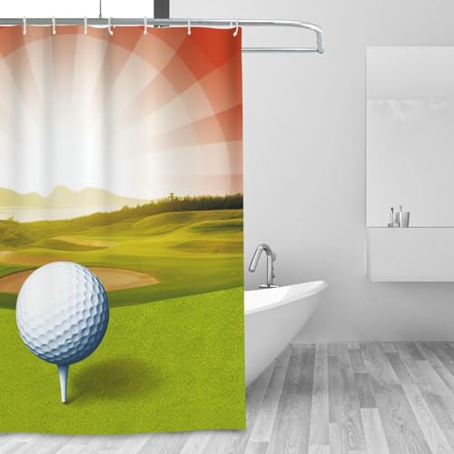 Rideau de douche imperméable et lavable motif golf pour éviter les éclaboussures - 2