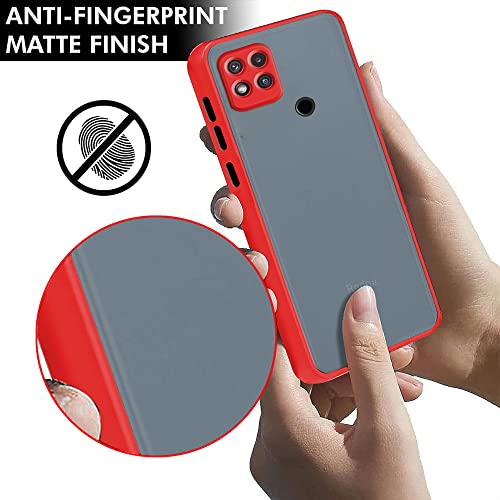 Image of TheGiftKart Translucent Back Case Cover for Mi Redmi 9 /9 Activ /Poco C31 | Smoked Matte Back | 360 Degree Protection | Hard Back Case Cover for Redmi 9 /9 Activ /Poco C31 (PC & TPU, Red Bumper)