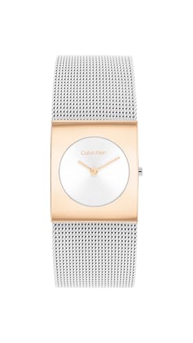 Calvin Klein Reloj Analógico de Cuarzo para Mujer Colección CK Pulse Collection con Correa de Malla de Acero Inoxidab