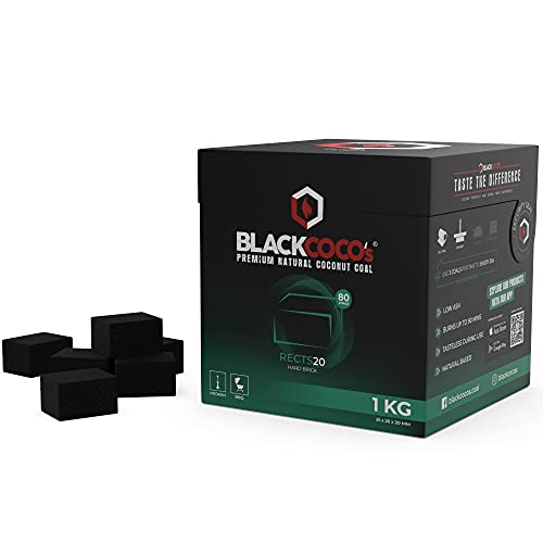BLACKCOCO’s Shisha Kohle 1KG RECTS20 Naturkohle Kokosnuss und BBQ - Hochwertige Kokos Coal Briketts für Wasserpfeife & Grill - Shisha Würfel Kohlen & Grillkohle mit Langer Brenndauer BLACKCOCO’s Shisha Kohle 1KG RECTS20 Naturkohle Kokosnuss und BBQ - Hochwertige Kokos Coal Briketts für Wasserpfeife & Grill - Shisha Würfel Kohlen & Grillkohle mit Langer Brenndauer