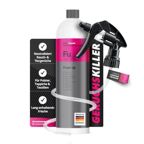 Geruchsvernichter: Koch Chemie Fresh Up 1L + Canyon Sprühkopf CHS-3A 260mm | direkt einsatzbereit fein dosierbar und sauber sprühbar für schnelle Innenraum-Frische | 2-teilig