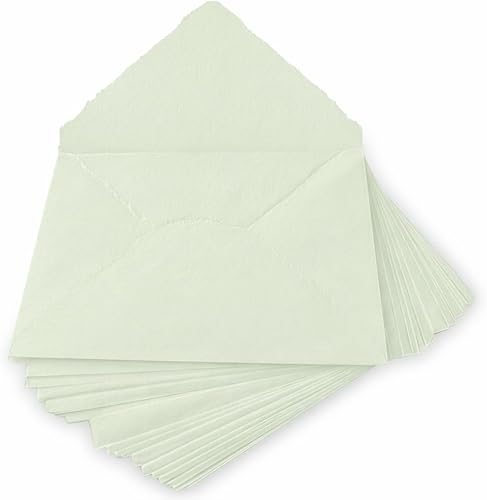 Miniatura 7 de Wanderings Paquete de 25 sobres vintage hechos a mano con borde deshilachado - 15,9 x 23,5 cm - Sobres para cartas de amor, invitaciones de boda