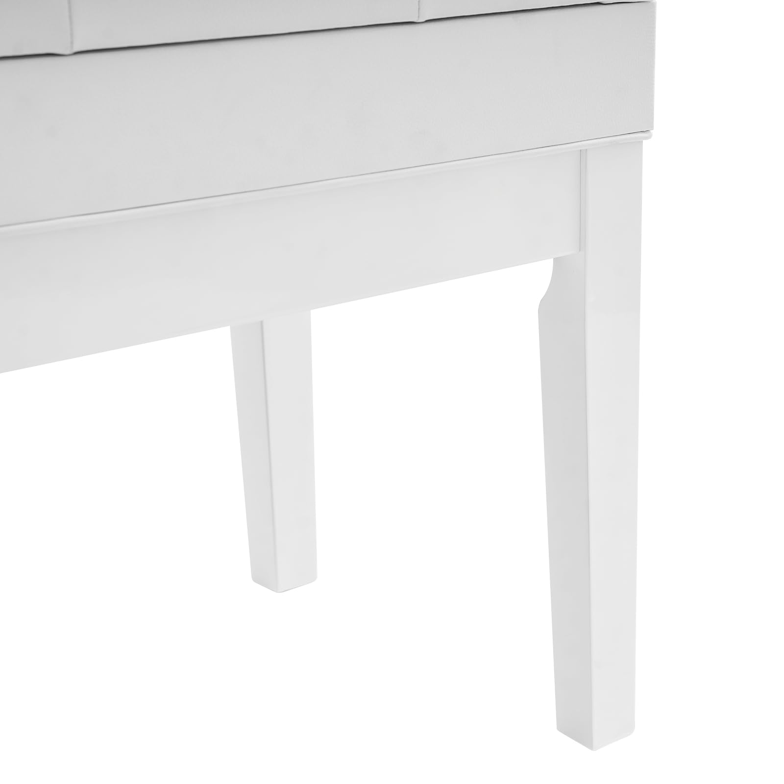 Doppelsitzer Pianobank Groß Klavierbank mit Aufbewahrungsbox und PU-Sitzfläche Sitzflächen unabhängig höhenverstellbar bis 200kg Belastbar (Weiß)