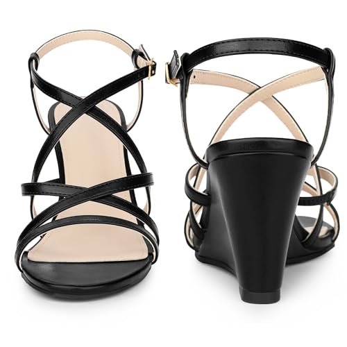 Perphy Open Toe Low Wedges Strappy Ankle Strap Wedge Sandals for Women2