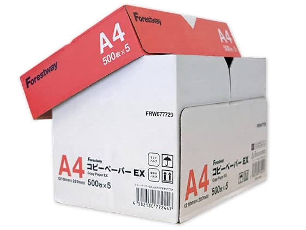 (未使用･未開封品)　コピー用紙 高白色 A4 2500枚 (500枚×5冊) コピーペーパーEX df5ndr3 Amazon | Forestway コピー用紙 高白色 A4 2500枚 (500枚×5冊