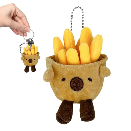Jouet de frite, jouet en peluche de frite, Frites farcies Peluche Capybara Toy Pendant, Porte-clés en peluche de poupées de dessin animé, ornement pendentif pour sacs à dos, cartable, clés