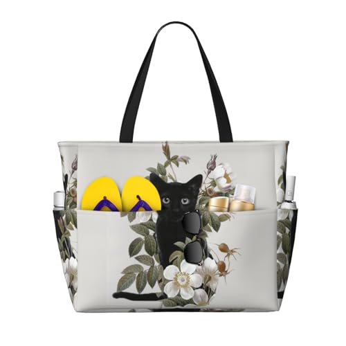 トートバッグ へそ天 猫 ねこ ネコ ベージュ＆ピンク 肩掛け