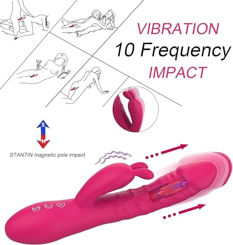2023 New Sex Stimulator for Women, Quiet 10 Speed Adult Toys Waterproof Automatic Electric Adult Toys Machine Pleasure Gifts Gifts Soft Sensory Accessories for Thrusting Machine Tool A-2