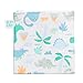 Bumkins Reusable Sandwich and Snack Bags, for Kids School Lunch and for Adults Portion, Washable Fabric, Waterproof Cloth Zip Bag, Travel Pouch, Food-Safe, Large 2-pk Blue Tropic and Dinosaurs