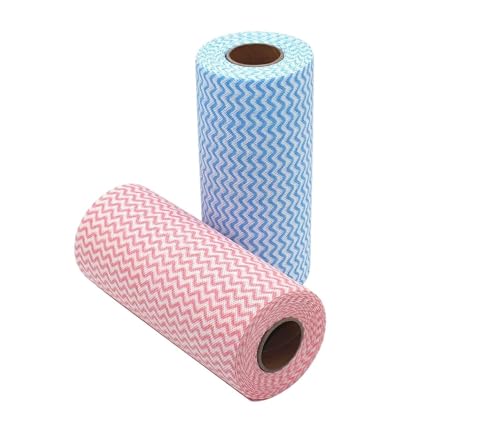 Image of Reusable Kitchen Towel Roll Pack of 2 (80 Pulls Each) | Washable & Quick Dry Non-Woven Cleaning Cloth | Multipurpose Kitchen Tissue for Slab, Utensils & Dining | Eco Friendly & Absorbent