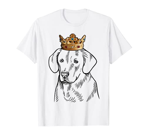 Goldador Dog Wearing Crown T-Shirt, Black