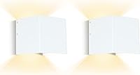 Vista 1 de HEQIQEH Modern Cube - Apliques de pared a pilas, cubo LED blanco para interiores arriba y abajo, lámpara de pared con control remoto, accesorios