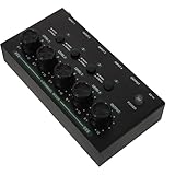 Mixage professionnel à quatre canaux : cette petite table de mixage peut accueillir plusieurs sources audio, offrant des performances fiables pour les projets d'enregistrement en studio et de podcasting en toute simplicité, mixeur de streaming pour clavier, petit mixeur audio