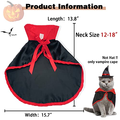 Dog Halloween Cape Costume, Pet Vampire Cloak Costume, Puppy Cool Witch Cape Clothes, Funny Dog Cosplay Dress Wizard Apparel For Small Medium Large Dogs Cats (One Size, Red) #TOP2