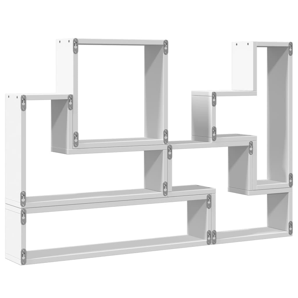 Estantería de pared 96 x 12 x 64 cm de material de madera, estante flotante blanco para montaje en pared, moderno estante de pared para salón, dormitorio y oficina, estable con capacidad de