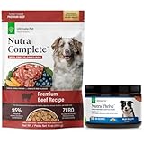 ULTIMATE PET NUTRITION Nutra Complete Freeze Dried Raw Dog Food 1 Pound Beef and Nutra Thrive Powder Supplement for Dogs Bundle