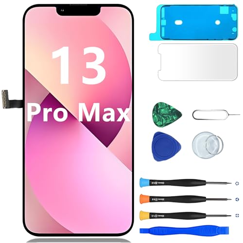 MP+ LCD für iPhone 13 Pro Max Display Reparaturset [Face ID] LCD Bildschirm Ersatz mit 3D Touch und Vormontiertem Rahmen inkl. Werkzeug & Kleber DIY Touchscreen Reparaturkit