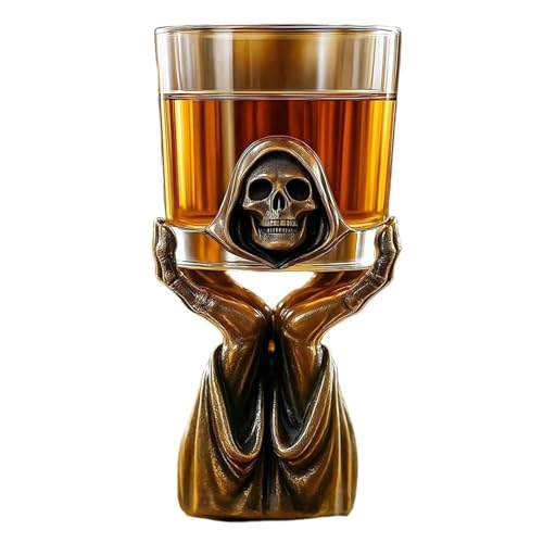 Estantería para Vinos | Almacenamiento De Copas De Whisky con Mano Esquelética Gótica | Soporte para Alcohol De Encimera | para Mostrador Despensa Barra Hogar Bar Cocina Bourbon Licor
