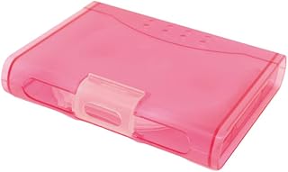 CD DVD ケース 10枚収納可能 自立 プラスチック ハードケース クリア (ピンク)