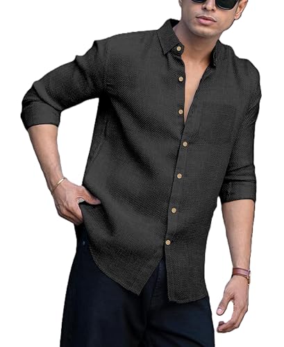 Image of Zilcon Cotton Bland Shirt Collar Half Sleeve Regular Fit Casual Shirt for Man| Cotton-Linen Type Casual Shirt for Men | Casual Wear Shirts for Men