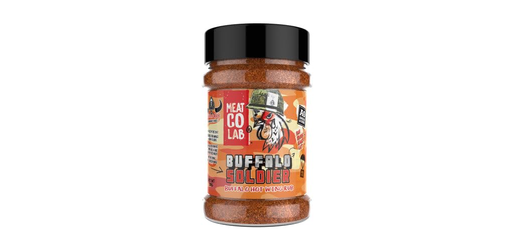 Angus & Oink | Buffalo Soldier Rub | Ultimate Spice Blend for Buffalo Wings | Unleash the Heat | Perfect for Grilling & Frying | Gluten-Free | 200g