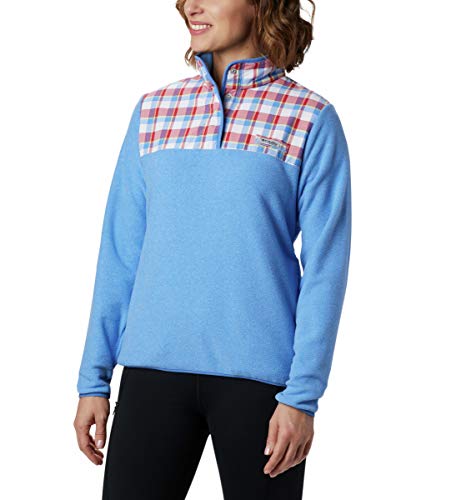 Columbia Women's Harborside Ii Overlay Fleece Pull Over, Harbor Blue Heather, Large