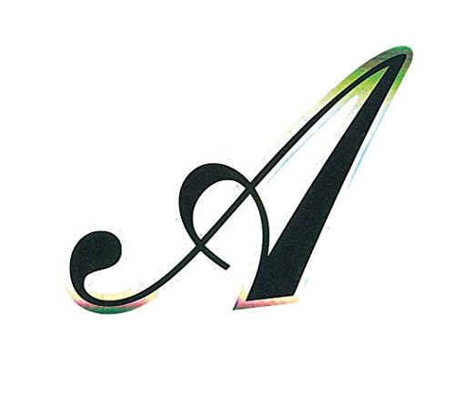 Image of Quattroerre Holographic Letter A Sticker, Black Metal
