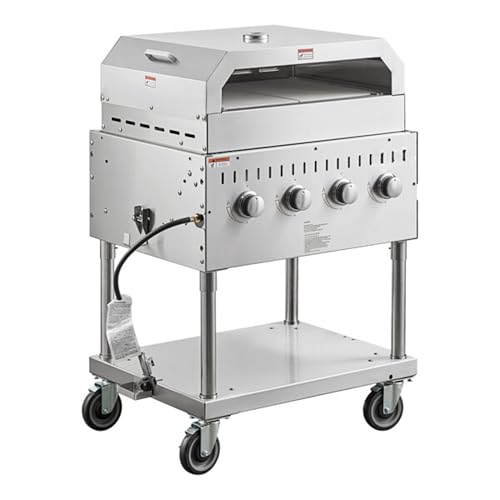 Glownary 30-Inch Stainless Steel Propane Grill with Pizza Oven, 64,000