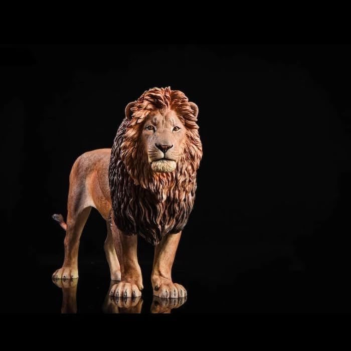 JXK Lion Statue Wildlife for Home Decor, Durable Polyresin with Intricate Details, Animal Sculpture Gifts for Men Dad Birthday